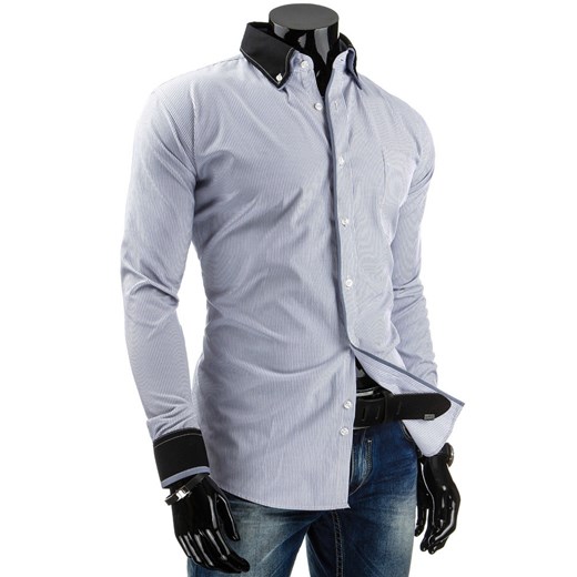 Koszula z długim rękawem (dx0655) - Szary dstreet niebieski bawełniane