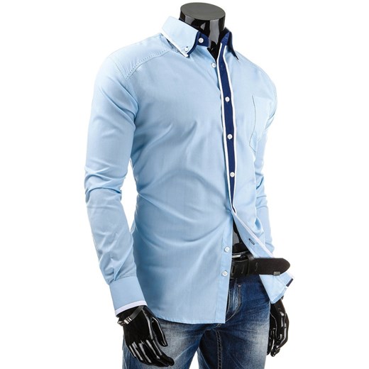 Koszula z długim rękawem (dx0656) - Niebieski dstreet niebieski bawełniane