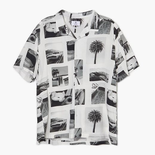 Cropp - Biała koszula z nadrukami - Biały Cropp S Cropp