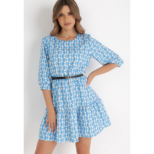 Niebieska Sukienka z Paskiem Actiolea ze sklepu Born2be Odzież w kategorii Sukienki - zdjęcie 136257091