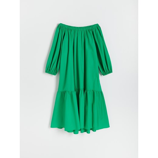 Reserved - Bawełniana sukienka midi - Zielony Reserved M Reserved