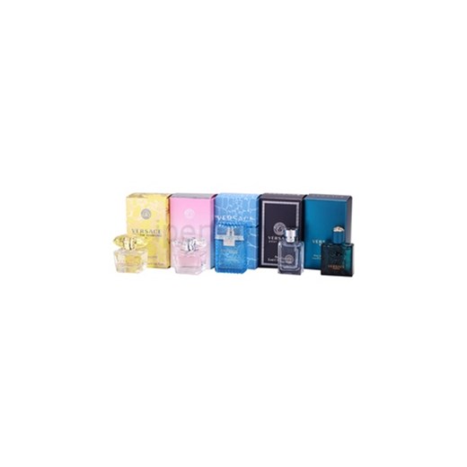 Versace Miniatures Collection zestaw upominkowy IV. Yellow Diamond + Bright Crystal + Man + Pour Homme + Eros woda toaletowa 5x5 ml iperfumy-pl rozowy diament