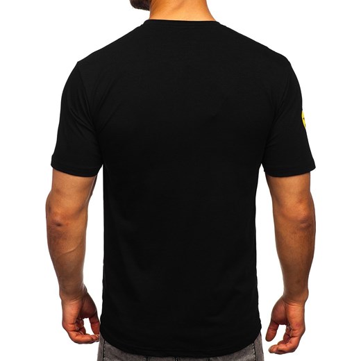 Denley t-shirt męski czarny z krótkimi rękawami 