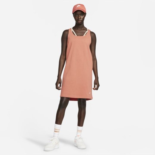 Damska sukienka z dżerseju bez rękawów Nike Sportswear - Pomarańczowy Nike L Nike poland