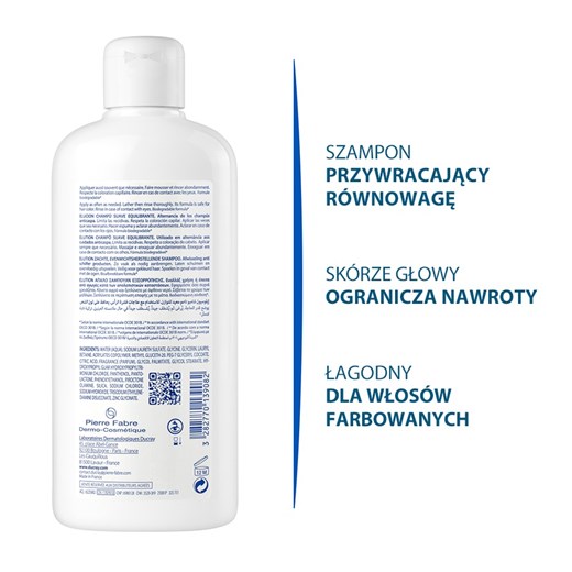 Ducray Elution - szampon przywracający równowagę skórze głowy 400ml Ducray 400 ml okazja SuperPharm.pl