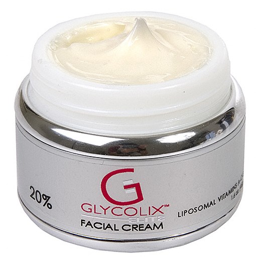 Glycolix Elite Facial Cream 20% AHA - Silna kuracja - krem na noc z kwasem glikolowym do skóry mocno starzejacej się i suchej, pogrubiałej, matowej, mieszanej, problematycznej dermashop bialy kremy