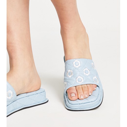 Daisy Street Exclusive – Błękitne sandały w stokrotki, z kwadratowymi Daisy Street 37 Asos Poland