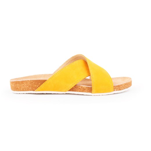 klapki na korku - skóra naturalna - model 341 - kolor żółty Zapato 41 zapato.com.pl
