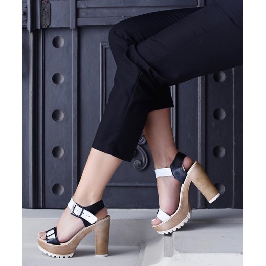 sandałki na wysokim obcasie - skóra naturalna - model 367 - kolor czarny Zapato 40 zapato.com.pl