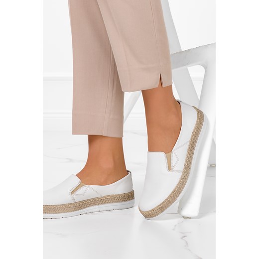 Białe espadryle damskie Casu casual bez zapięcia