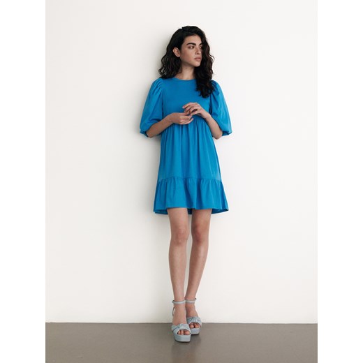 Reserved - Sukienka z bufiastymi rękawami - Niebieski Reserved S Reserved