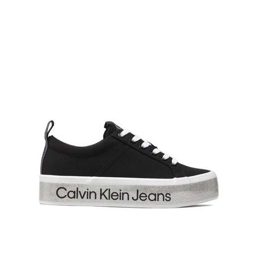 Calvin Klein Jeans Sneakersy Flatform Vulcanized 3 YW0YW00491 Czarny 36 wyprzedaż MODIVO