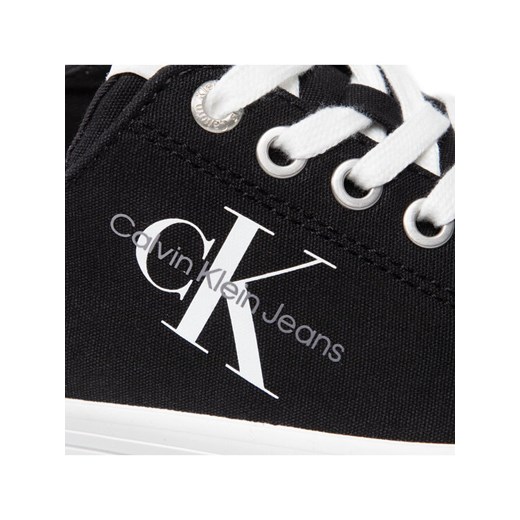 Calvin Klein Jeans Tenisówki Vulcanized Flatform Laceup Co YW0YW00254 Czarny 41 wyprzedaż MODIVO