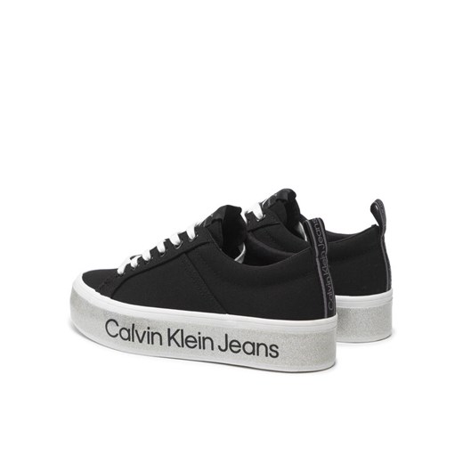 Calvin Klein Jeans Sneakersy Flatform Vulcanized 3 YW0YW00491 Czarny 37 wyprzedaż MODIVO
