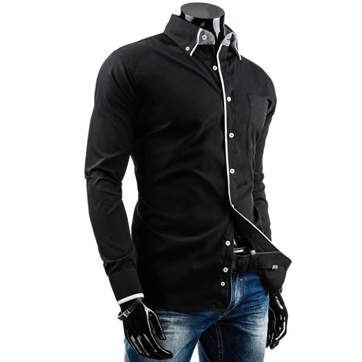 Koszula z długim rękawem (dx0664) dstreet czarny bawełniane