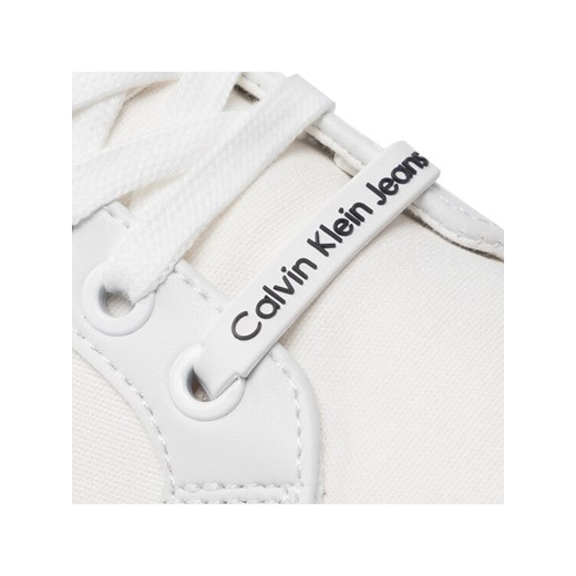 Calvin Klein Jeans Tenisówki Low Profile Sneaker Laceup Co YW0YW00057 Biały 37 okazyjna cena MODIVO