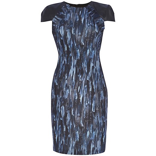 Blue Design Forum abstract print scuba dress river-island niebieski design