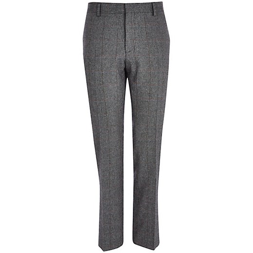 Grey check smart trousers river-island szary 