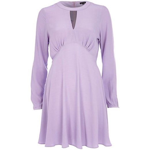 Lilac cut out fit and flare dress river-island fioletowy fit