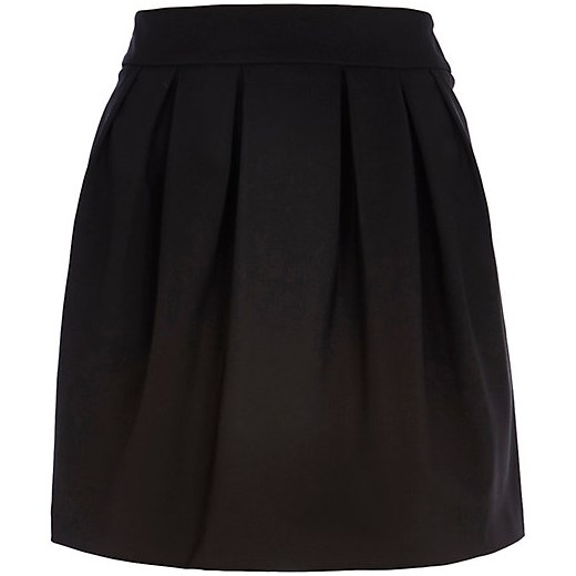 Black pleated A line mini skirt river-island czarny mini