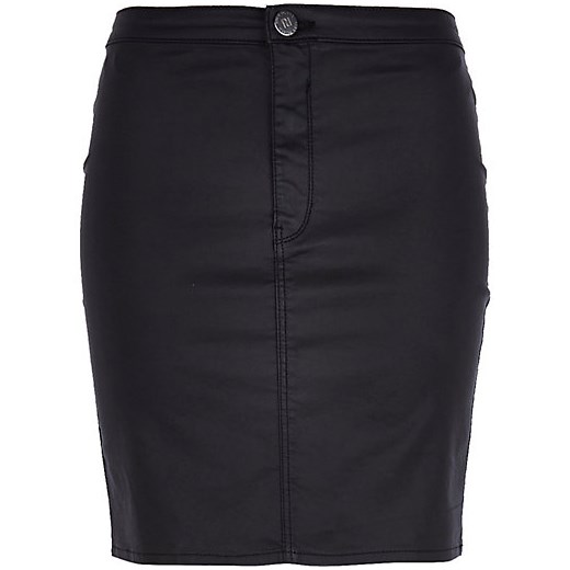 Black coated mini skirt river-island czarny mini