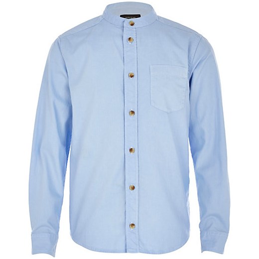 Boys light blue long sleeve oxford shirt river-island niebieski oksfordki