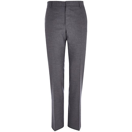 Grey slim suit trousers river-island szary slim