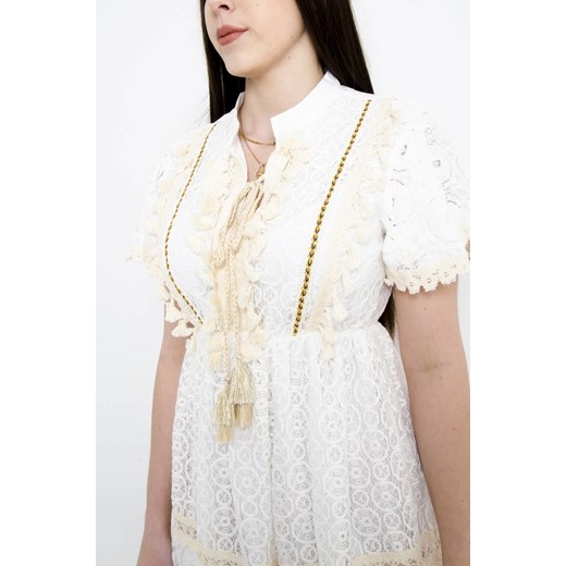 Sukienka Olika z krótkimi rękawami w stylu boho trapezowa