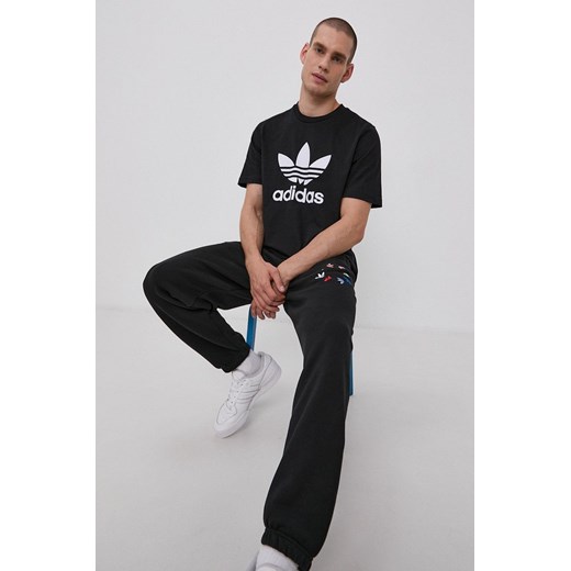 adidas Originals T-shirt bawełniany kolor czarny z nadrukiem XXL ANSWEAR.com