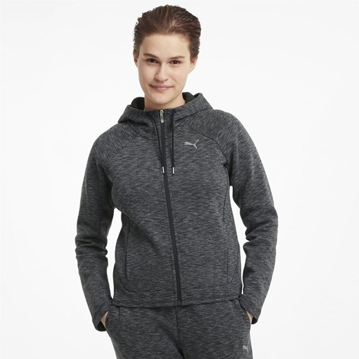 Bluza z kapturem damska Puma EVOSTRIPE FULL-ZIP czarna 58594501 Puma XS wyprzedaż Sportroom.pl