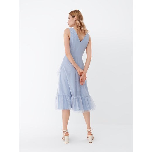 Mohito - Sukienka z asymetryczną falbaną - Niebieski Mohito XL Mohito