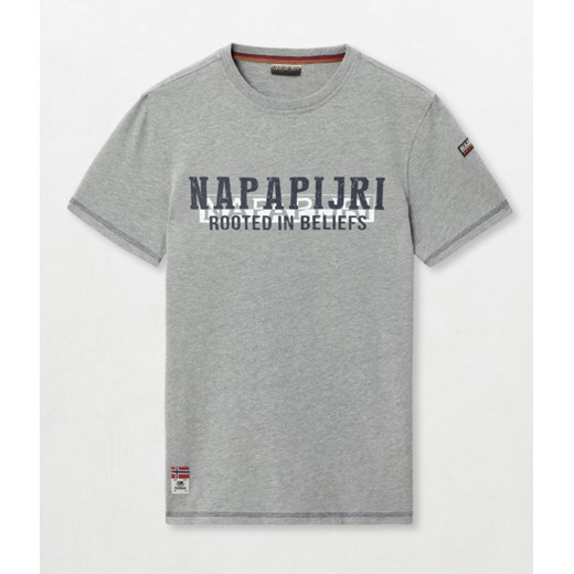 Męski t-shirt NAPAPIJRI SARDARA MEDIUM GREY MELANGE Napapijri S okazja Sportstylestory.com