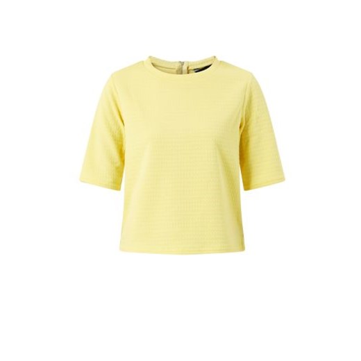 Yellow Textured Zip Back T-Shirt newlook zolty t-shirty