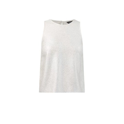 Silver Metallic Sleeveless Shell Top newlook bialy top