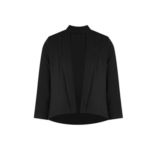 Mandi Black Sheer Detail Cropped 1/2 Sleeve Jacket  newlook czarny kurtki