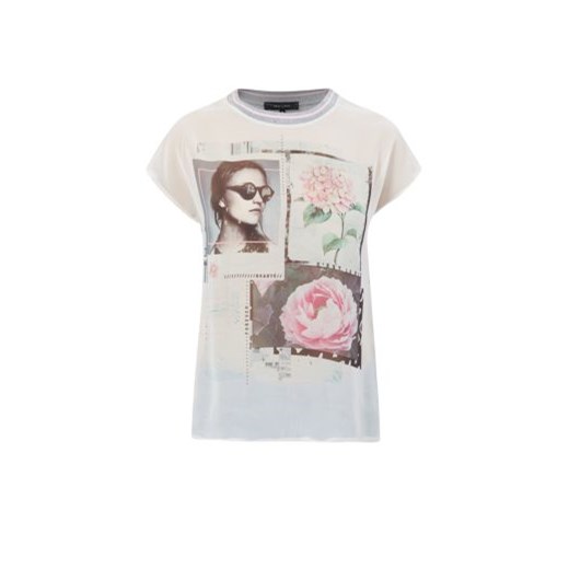 Grey Ribbed Neck Girl Flower T-Shirt  newlook bialy kwiatowy