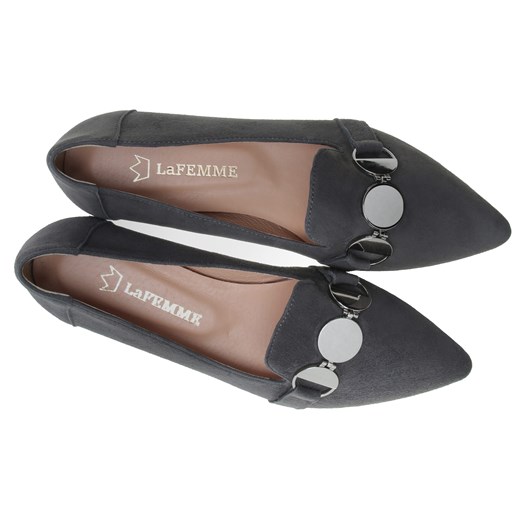 BALERINY LORDSY SKÓRZANE W GRAFITOWYM ZAMSZU 06/15 (36) Lafemmeshoes 37 lafemmeshoes.pl