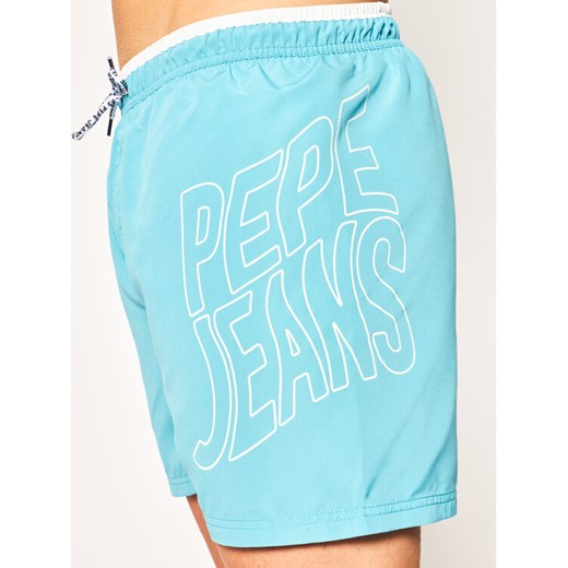 Pepe Jeans Szorty kąpielowe Fin PMB10243 Niebieski Regular Fit Pepe Jeans XXL promocja MODIVO