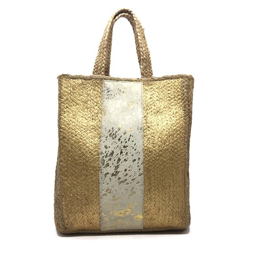 Shopper bag w kolorze złotym - 34 x 43 cm Inka Brand onesize okazja Limango Polska
