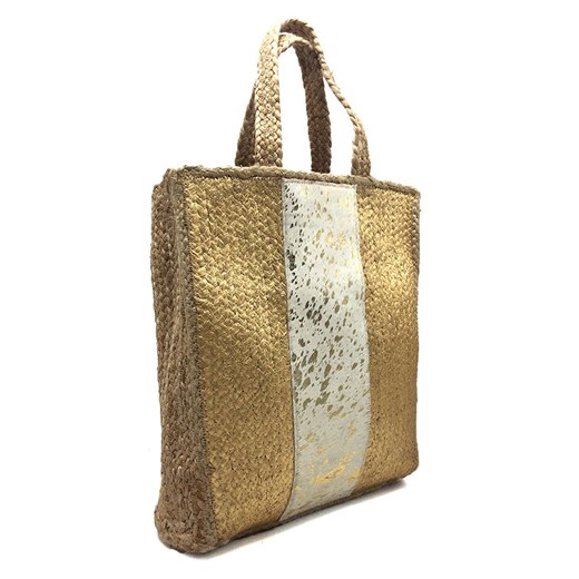 Shopper bag w kolorze złotym - 34 x 43 cm Inka Brand onesize promocja Limango Polska