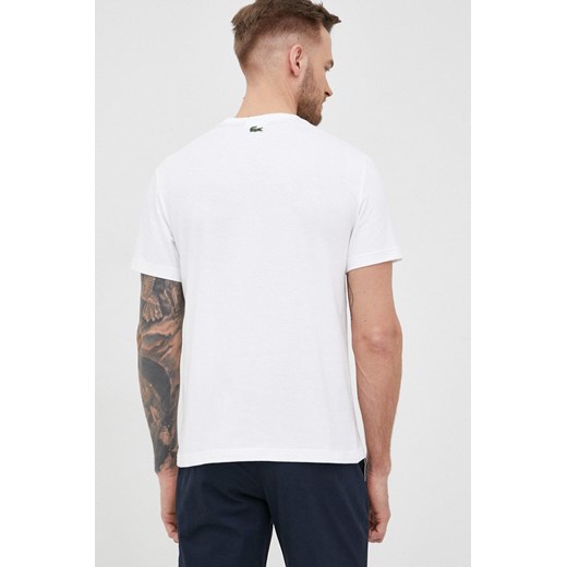 Lacoste t-shirt bawełniany kolor biały z nadrukiem Lacoste L ANSWEAR.com