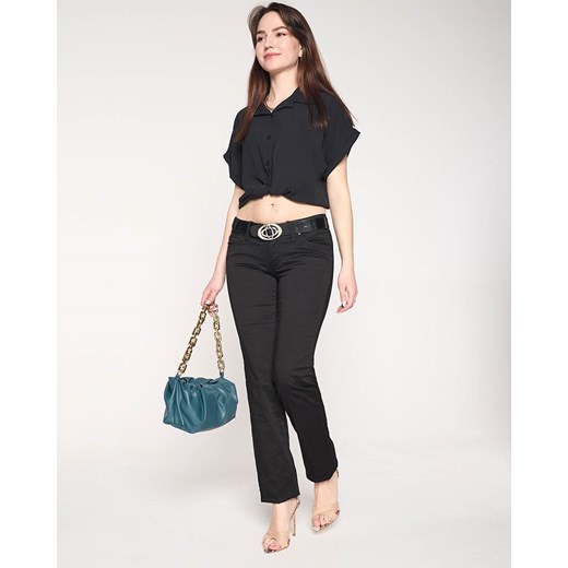 Jeansy czarne damskie rurki z niskim stanem- Odzież Royalfashion.pl S - 36 royalfashion.pl