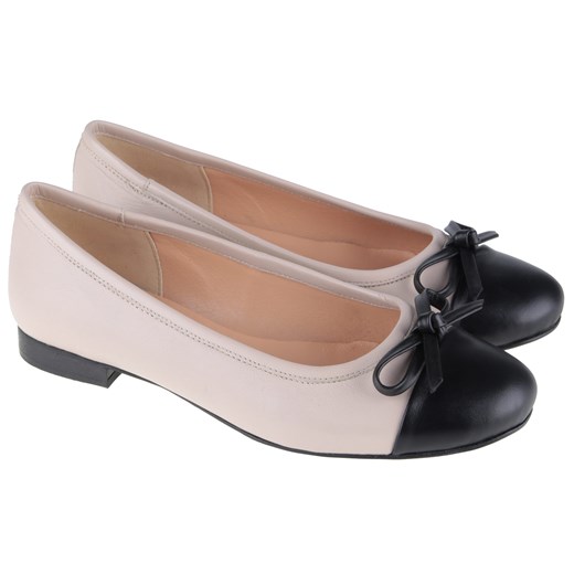 BALERINY SKÓRZANE BEŻOWO/ CZARNE 05/41 ON. LaFEMME (35) Lafemmeshoes 37 lafemmeshoes.pl