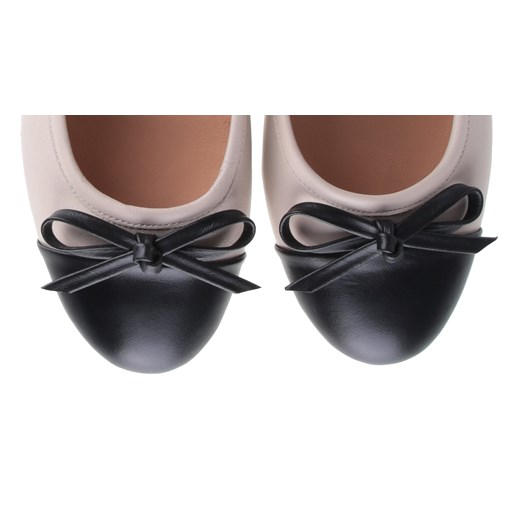 BALERINY SKÓRZANE BEŻOWO/ CZARNE 05/41 ON. LaFEMME (35) Lafemmeshoes 41 lafemmeshoes.pl