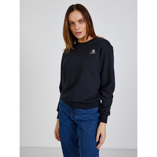 Converse Embroidered French Terry Crew Bluza Czarny Converse XS okazja BIBLOO