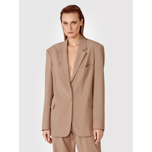 Simple Żakiet MKD002 Brązowy Regular Fit Simple 34 MODIVO