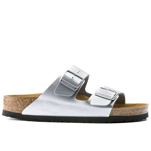 Klapki Birkenstock Arizona Birko-Flor 1012283- srebrne ze sklepu streetstyle24.pl w kategorii Klapki damskie - zdjęcie 137104603