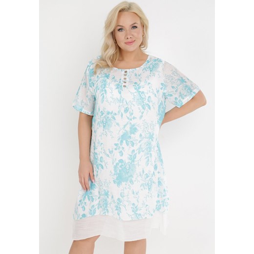 Jasnoniebieska Sukienka Actopis ze sklepu Born2be Odzież w kategorii Sukienki - zdjęcie 137123211