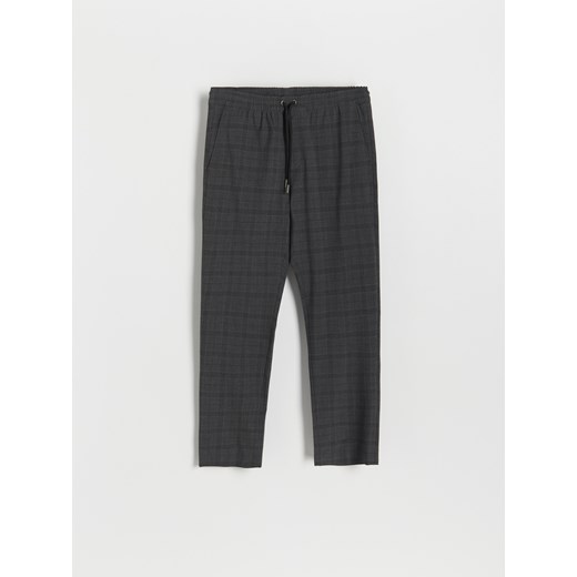Reserved - Spodnie jogger  slim w kratę - Szary Reserved XL Reserved