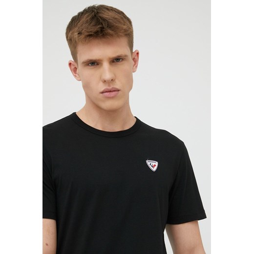 Rossignol t-shirt bawełniany kolor czarny z aplikacją RLKMY02 ze sklepu ANSWEAR.com w kategorii T-shirty męskie - zdjęcie 137130303